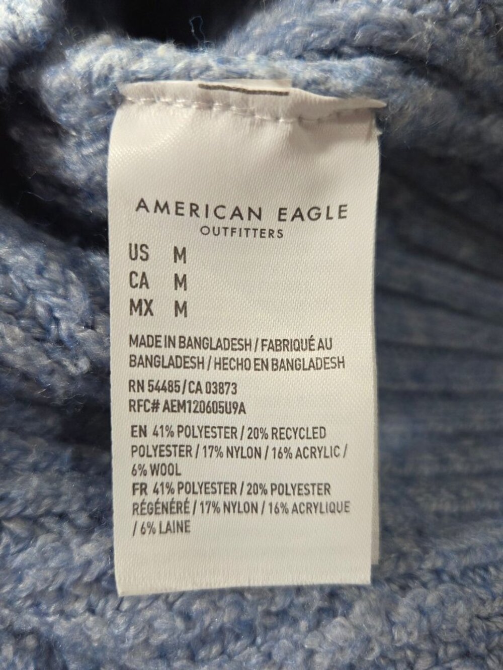 American Eagle Oversized Chunky Ribbed Knit Hoodie Sweater Medium - Picture 4 of 7
